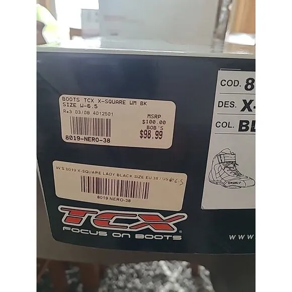 TCX 8019 WMS 6.5 X-Square Lady Motorcyle Boots #B15-010 Black Suede EU 38