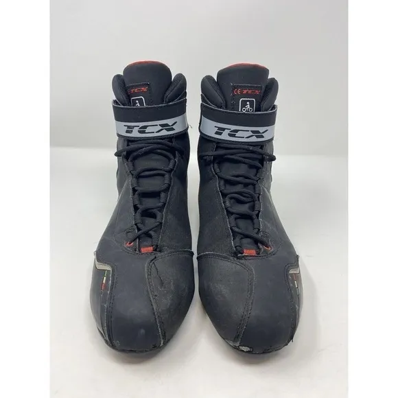 TCX Mens Blaze Motorcycle Ankle Boots Size 43 Men 9 Touring Lace Up Racing Black