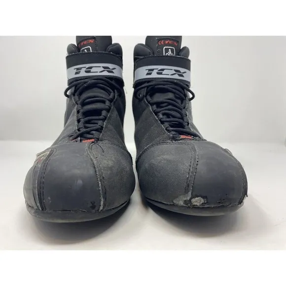 TCX Mens Blaze Motorcycle Ankle Boots Size 43 Men 9 Touring Lace Up Racing Black
