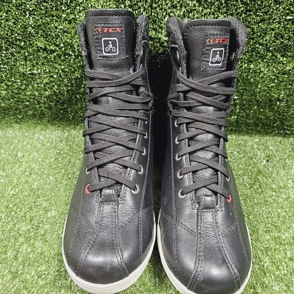 TCX X-RAP WP Waterproof Black Leather Ankle Motorcycle Riding Boots Mens 8
