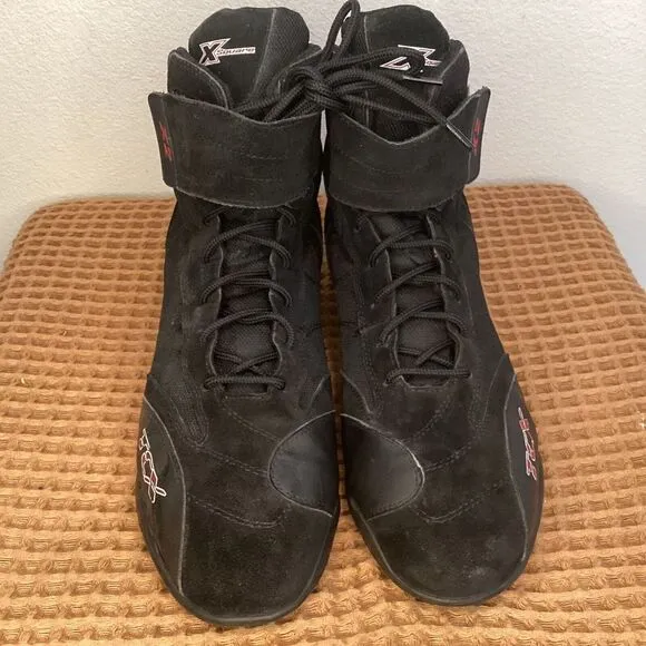 TCX X2 X-Square Size EU 48 US 13 Motorcycle Moto‎ Boots Shoes Black Suede Strap