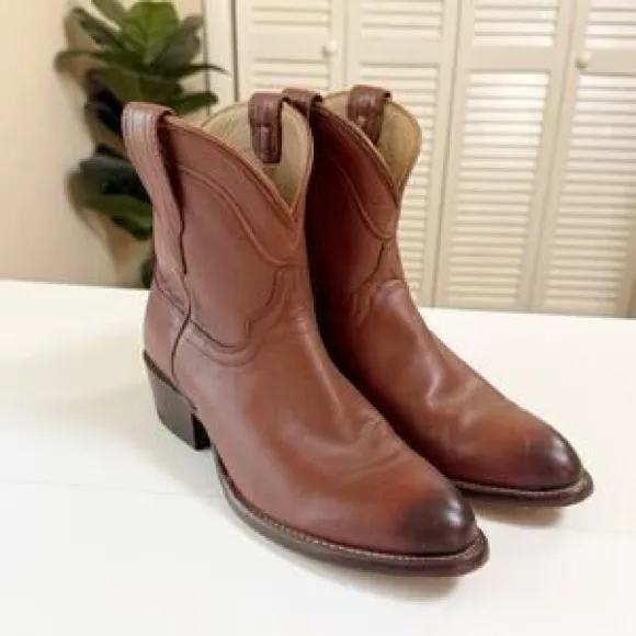Tecovas Brown Cowgirl Western Boots Ankle Style