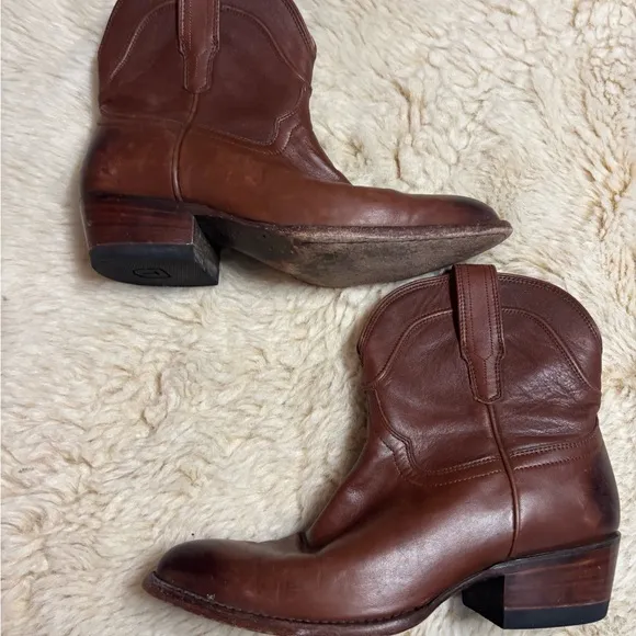 Tecovas Brown Cowgirl Western Boots Ankle Style