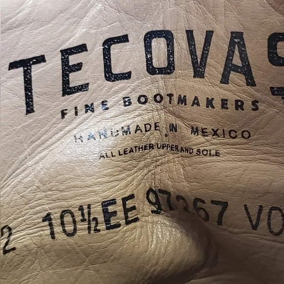 Tecovas Handmade In Mexico Classic Genuine Tan Leather Cowboy Boots Sz 10.5 EE.