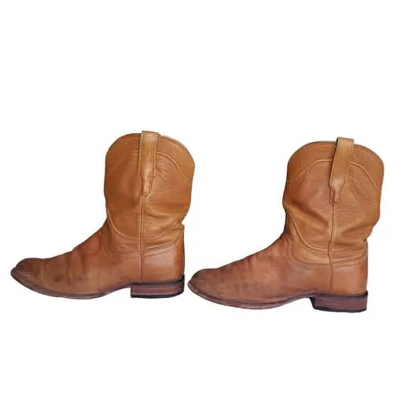 Tecovas Handmade In Mexico Classic Genuine Tan Leather Cowboy Boots Sz 10.5 EE.