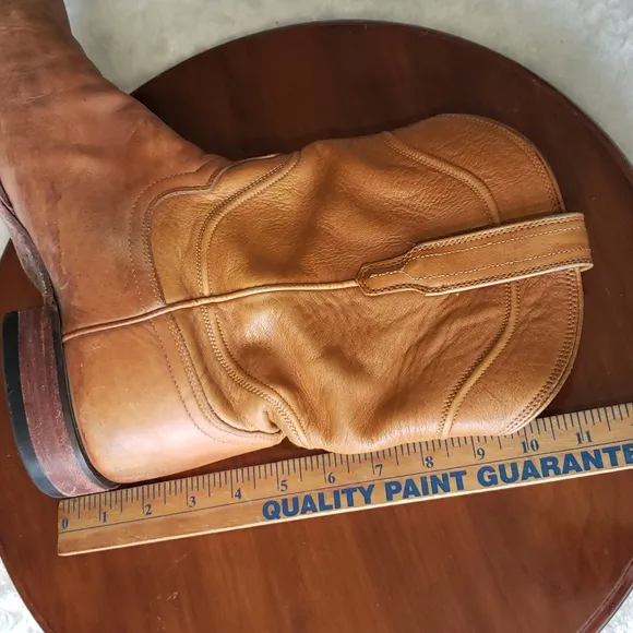 Tecovas Handmade In Mexico Classic Genuine Tan Leather Cowboy Boots Sz 10.5 EE.