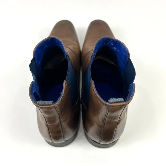 Ted Baker‎ Boots Men's 10.5 (US) Brown Leather Chelsea Paisley Preppy