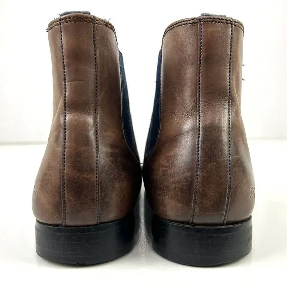 Ted Baker‎ Boots Men's 10.5 (US) Brown Leather Chelsea Paisley Preppy