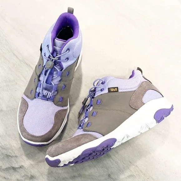 TEVA Arrowood Mid Waterproof Hiking Shoes Purple Gray 6 Like New