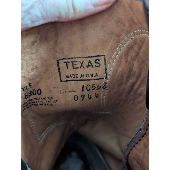 Texas Co. Black Shiny Leather Men's Cowboy Boots Sz 9