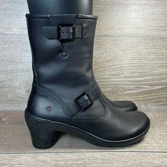 The Art Company 1455 Alfama Women’s Sz EU 41 Grass Waxed Black Leather Boots