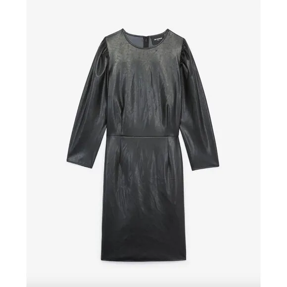 The Kooples Short Faux Leather Dress Black Womens Size 1 Small