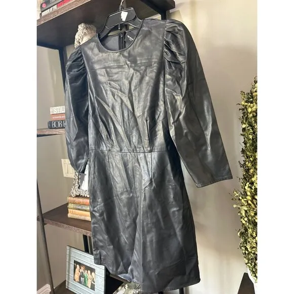 The Kooples Short Faux Leather Dress Black Womens Size 1 Small