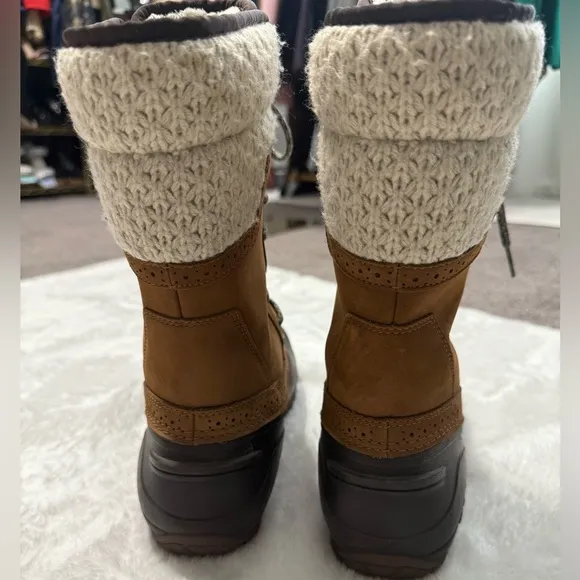 The North Face Femmes Women's Brown Leather Rubber Winter Boots