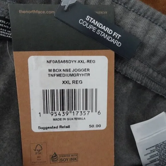 The North Face Jogger Sweatpants Men's Size 2XL Gray Elastic Waistband