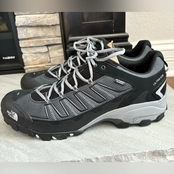 The North Face Mens Ultra 109 Waterproof Hiking Shoes Sz 16 Black Grey Trail NEW