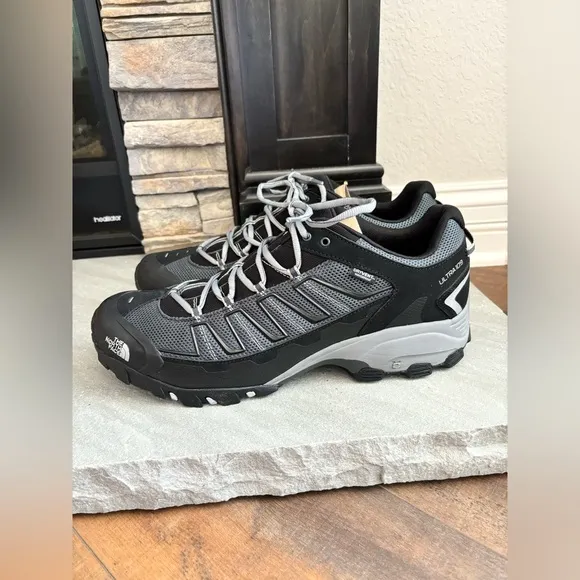 The North Face Mens Ultra 109 Waterproof Hiking Shoes Sz 16 Black Grey Trail NEW