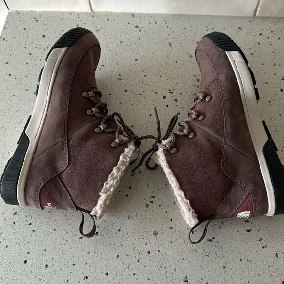 THE NORTH FACE Sierra Leather Mid Lace Waterproof Boots Performance Shoes Sz 9.5