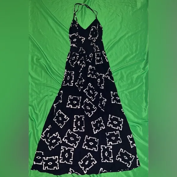 The Odells Miro Elegant Black Patterned Maxi Dress size XXS