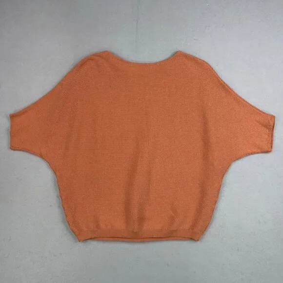The Reset R Label Sweater Wommen Small Medium Linen Ribbed Short Sleeve Pullover