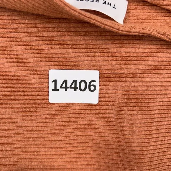 The Reset R Label Sweater Wommen Small Medium Linen Ribbed Short Sleeve Pullover