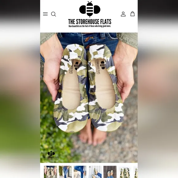 The Storehouse Flats - Classic Camo size 10 Leather Green DISCONTINUED