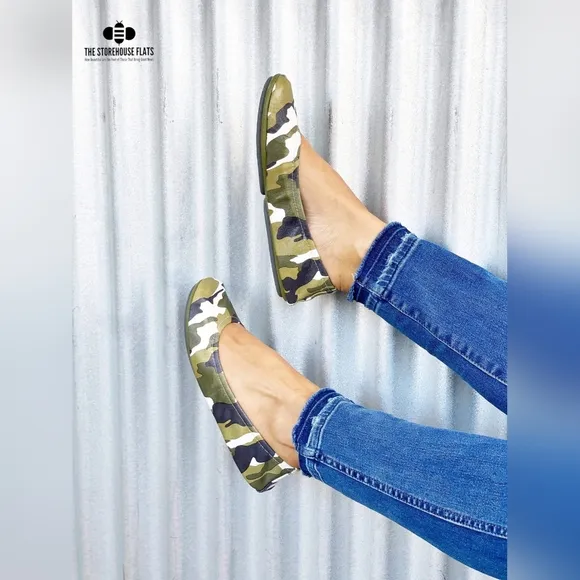 The Storehouse Flats - Classic Camo size 10 Leather Green DISCONTINUED
