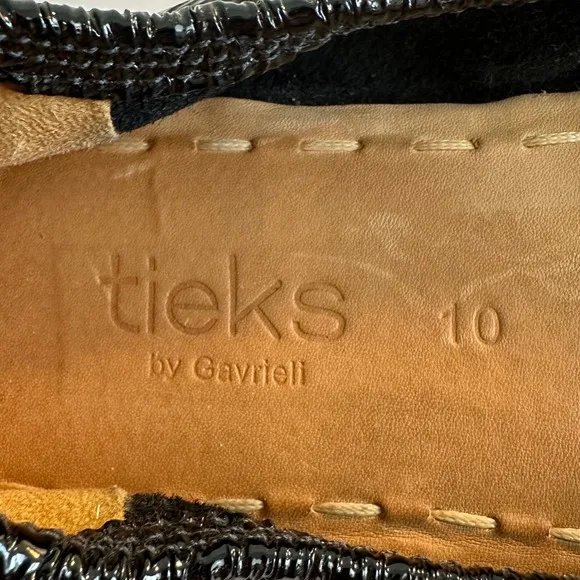 Tieks Patent Leather Ballet Flats Shoes Size 10 Obsidian Black Croc Foldable