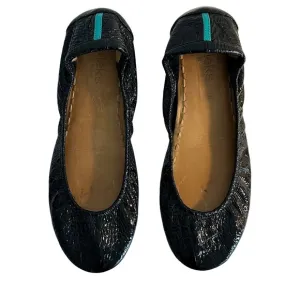 Tieks Patent Leather Ballet Flats Shoes Size 10 Obsidian Black Croc Foldable