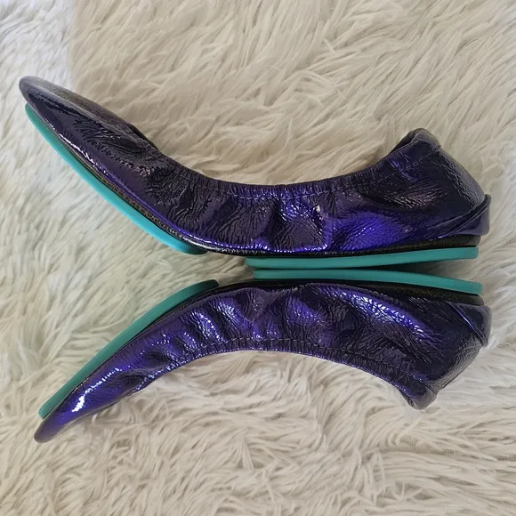 Tieks Purple Diamond Size 9 Patent Leather Foldable Ballet Flats Like New Rare
