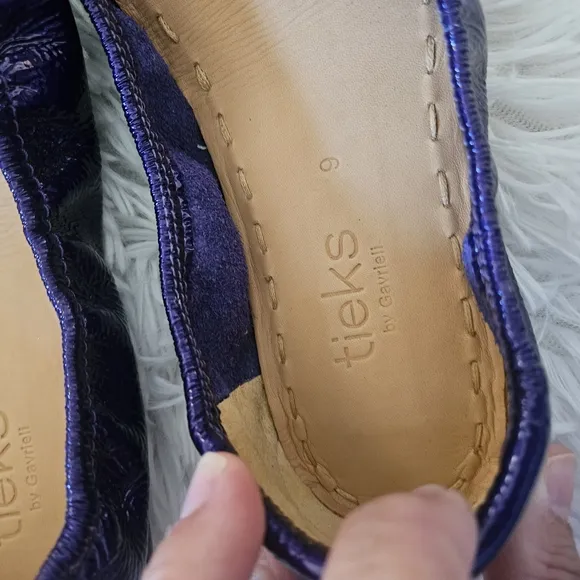 Tieks Purple Diamond Size 9 Patent Leather Foldable Ballet Flats Like New Rare