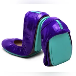 Tieks Purple Diamond Size 9 Patent Leather Foldable Ballet Flats Like New Rare