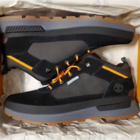 Timberland Field Trekker Low Black Orange Mens 10.5 Suede Hiking Shoes 0A61E4