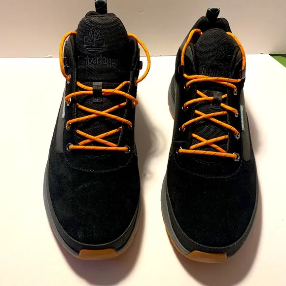 Timberland Field Trekker Low Black Orange Mens 10.5 Suede Hiking Shoes 0A61E4