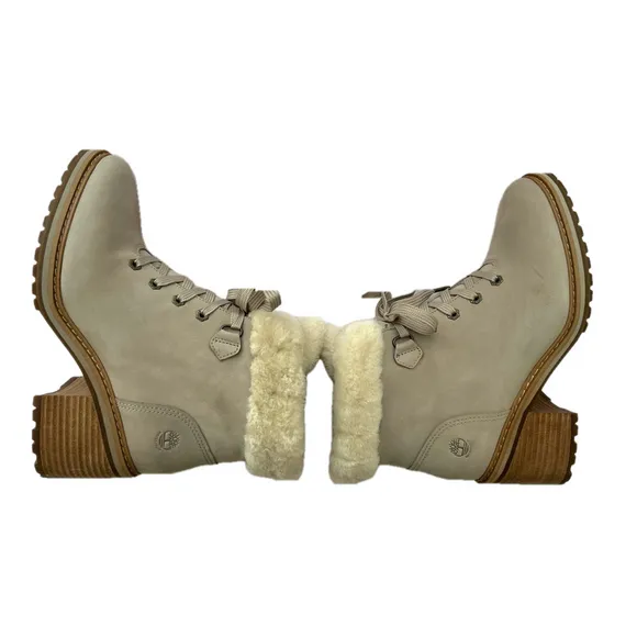 Timberland High Waterproof Mid Hiker Light Beige Nubuck Size 8.5 NWOT Boots