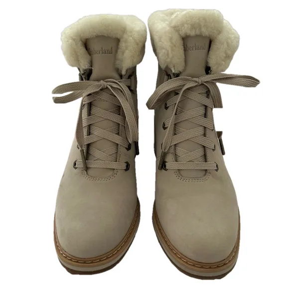 Timberland High Waterproof Mid Hiker Light Beige Nubuck Size 8.5 NWOT Boots