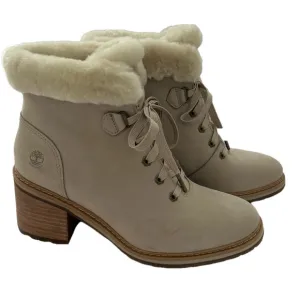 Timberland High Waterproof Mid Hiker Light Beige Nubuck Size 8.5 NWOT Boots