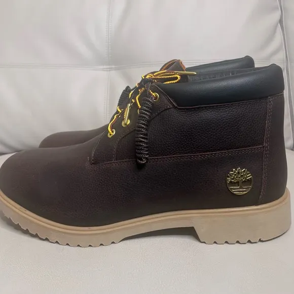 Timberland Newman Mid Lace Waterproof Dark Brown Boots Full Grain Men’s Size 13