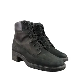Timberland Shoes Womens 8.5 Boots Fashion Block Heel Lace Up Leather Waterproof