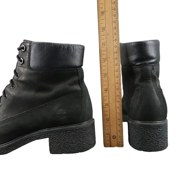 Timberland Shoes Womens 8.5 Boots Fashion Block Heel Lace Up Leather Waterproof