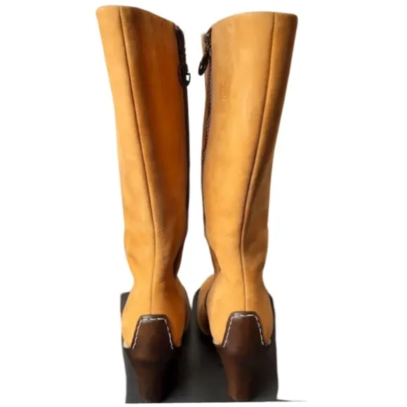 Timberland Women's Leather Wheat Uptown All Zip Knee High Boots Size 6.5M