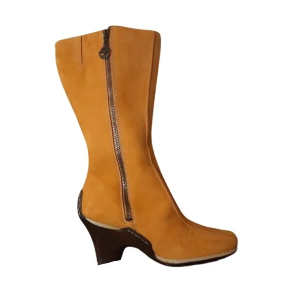 Timberland Women's Leather Wheat Uptown All Zip Knee High Boots Size 6.5M