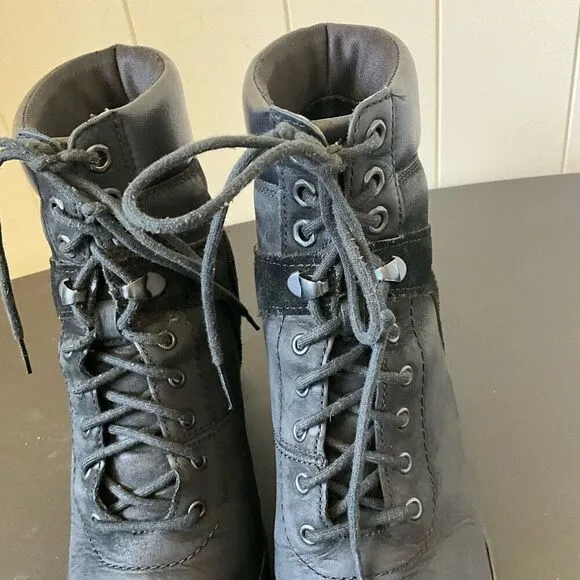 Timberland Womens Size 7.5 Camdale Field Lace Ankle Boots Black Nubuck A1KD4