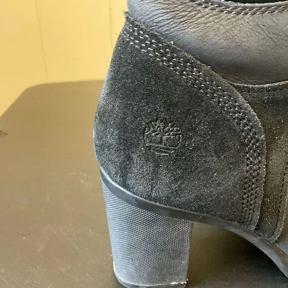 Timberland Womens Size 7.5 Camdale Field Lace Ankle Boots Black Nubuck A1KD4