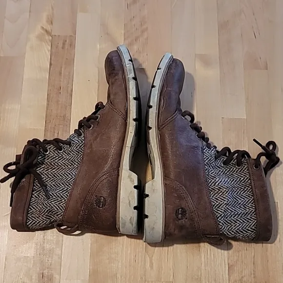 Timberland x Harris Tweed Bramhall Leather Boots Size 7.5