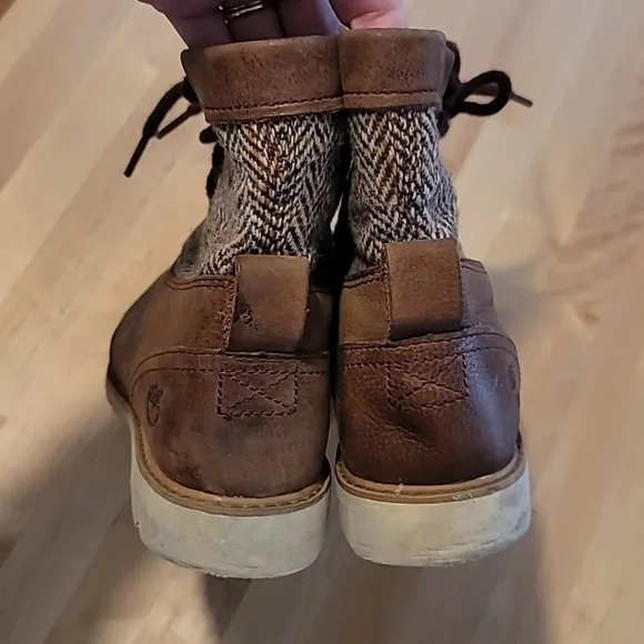 Timberland x Harris Tweed Bramhall Leather Boots Size 7.5