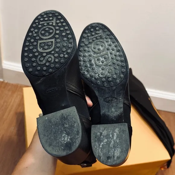 Tod’s Black Ankle Boots, Sz 37.5