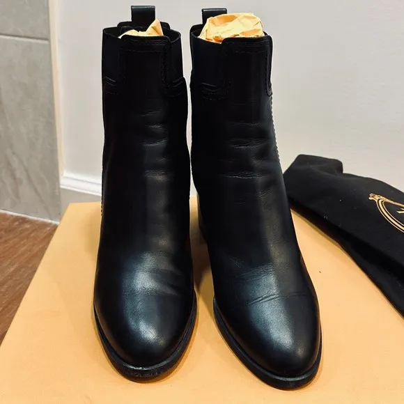 Tod’s Black Ankle Boots, Sz 37.5