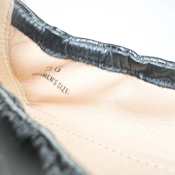 Tod's Black Patent Leather Flexible Ballerina Flat Shoes Slipper Size 36