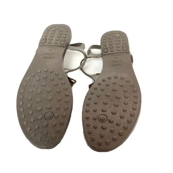 Tod's Tassel Thong Jelly Sandals in Nickel